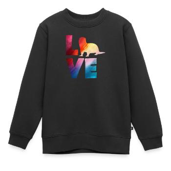 Seeotter Cartoon Bunte Liebe - Kinder Premium Organic Sweatshirt - Schwarz - Vorne - AI Model Kid Female (0cm)