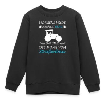 Straßenbau Straßenbauer Bauarbeiter - Kinder Premium Organic Sweatshirt - Schwarz - Vorne - AI Model Kid Female (0cm)