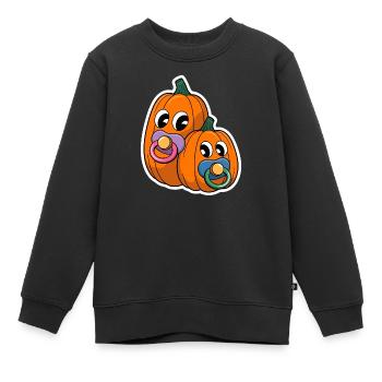 Cuddly baby pumpkins with pacifier - Kids Premium Organic Sweatshirt - black - Front - AI Model Kid Female (0cm)