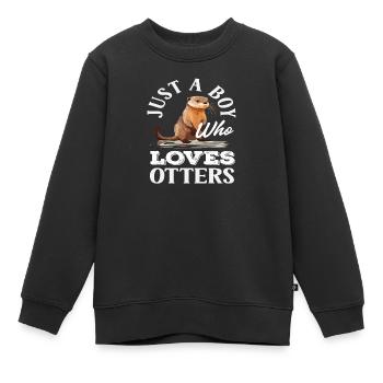 Nur Ein Junge Seeotter Cartoon - Kinder Premium Organic Sweatshirt - Schwarz - Vorne - AI Model Kid Female (0cm)