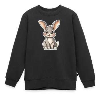 Hase - Kinder Premium Organic Sweatshirt - Schwarz - Vorne - AI Model Kid Female (0cm)