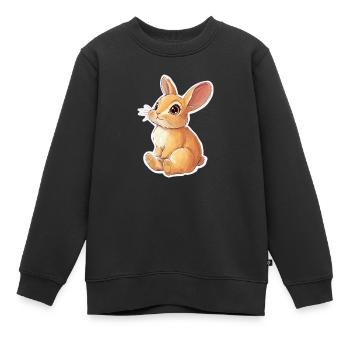 Lièvre - Sweat Premium enfant bio - noir - Devant - AI Model Kid Female (0cm)
