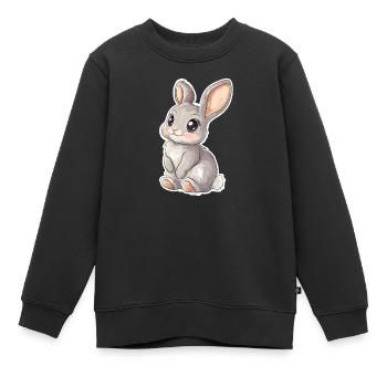 Hase - Kinder Premium Organic Sweatshirt - Schwarz - Vorne - AI Model Kid Female (0cm)