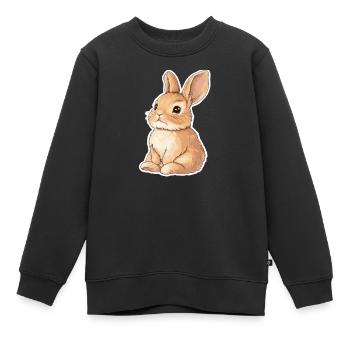 Lièvre - Sweat Premium enfant bio - noir - Devant - AI Model Kid Female (0cm)
