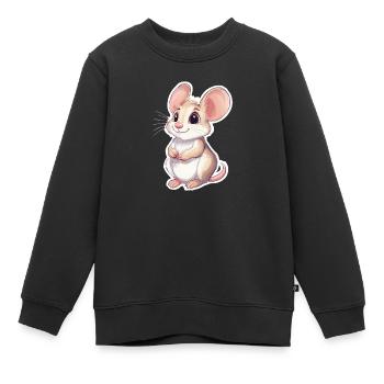 Maus - Kinder Premium Organic Sweatshirt - Schwarz - Vorne - AI Model Kid Female (0cm)