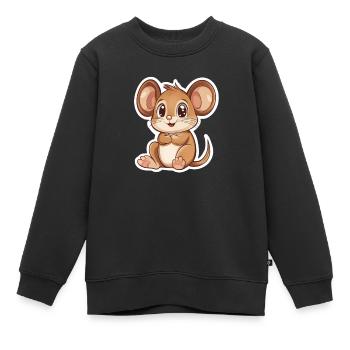 Maus - Kinder Premium Organic Sweatshirt - Schwarz - Vorne - AI Model Kid Female (0cm)