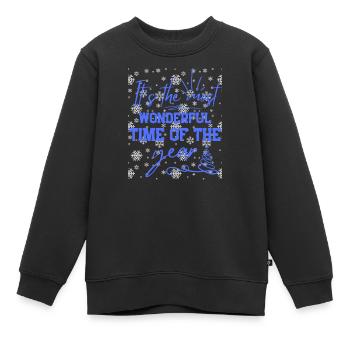 Festive Christmas Spirit - Sweat Premium enfant bio - noir - Devant - AI Model Kid Female (0cm)