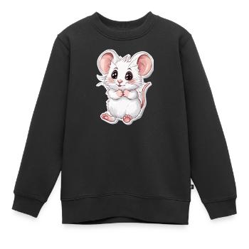 Maus - Kinder Premium Organic Sweatshirt - Schwarz - Vorne - AI Model Kid Female (0cm)