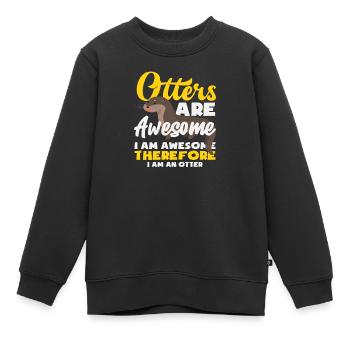 Otter Awesome Sea Otter Cartoon - Kids Premium Organic Sweatshirt - black - Front - AI Model Kid Female (0cm)
