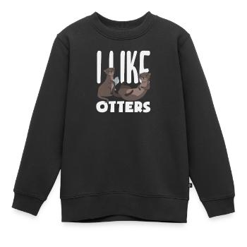 Ich Mag Seeotter Cartoon - Kinder Premium Organic Sweatshirt - Schwarz - Vorne - AI Model Kid Female (0cm)