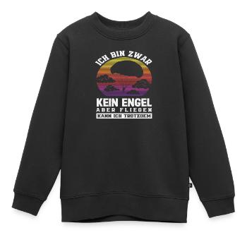 Lustiger Fallschirmspringer Adrenalinjunkie Engel - Kinder Premium Organic Sweatshirt - Schwarz - Vorne - AI Model Kid Female (0cm)