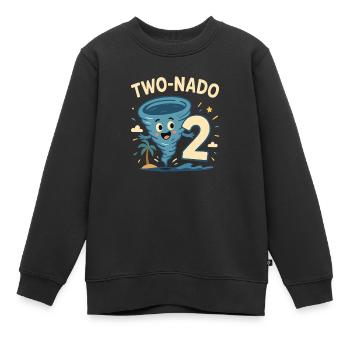 TWO NADO 2 Cadeau de fête d’anniversaire - Sweat Premium enfant bio - noir - Devant - AI Model Kid Female (0cm)