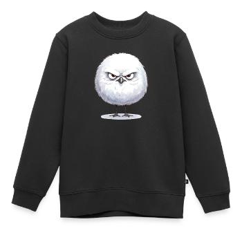 Grimmige runde Möwe  - Kinder Premium Organic Sweatshirt - Schwarz - Vorne - AI Model Kid Female (0cm)