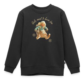 Les filles veulent s’amuser à faire de la luge - Sweat Premium enfant bio - noir - Devant - AI Model Kid Female (0cm)