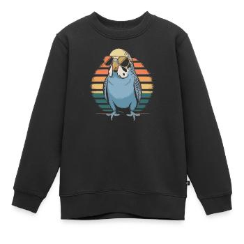 Perruche ondulée - Sweat Premium enfant bio - noir - Devant - AI Model Kid Female (0cm)