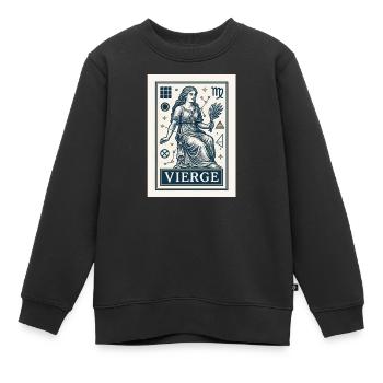 Signe astrologique de la Vierge - Astrologie - Sweat Premium enfant bio - noir - Devant - AI Model Kid Female (0cm)