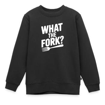 Was ist die Gabel? - Kinder Premium Organic Sweatshirt - Schwarz - Vorne - AI Model Kid Female (0cm)