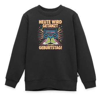 Anniversaire Beat Boombox Funk - Sweat Premium enfant bio - noir - Devant - AI Model Kid Female (0cm)