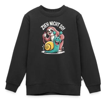 Zieh Nicht So Sloth Humor - Kinder Premium Organic Sweatshirt - Schwarz - Vorne - AI Model Kid Female (0cm)