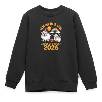 I'm going to be a big brother 2026 Sheep Lamb - Kids Premium Organic Sweatshirt - black - Front - AI Model Kid Female (0cm)