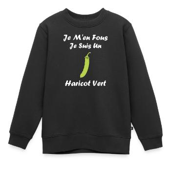 Französische Bohne - Kinder Premium Organic Sweatshirt - Schwarz - Vorne - AI Model Kid Female (0cm)