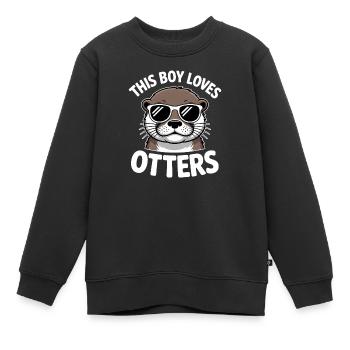 Otter Spruch Jungs Lustiges Otter Geschenk - Kinder Premium Organic Sweatshirt - Schwarz - Vorne - AI Model Kid Female (0cm)