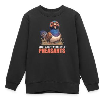 Fasane Fasan - Kinder Premium Organic Sweatshirt - Schwarz - Vorne - AI Model Kid Female (0cm)