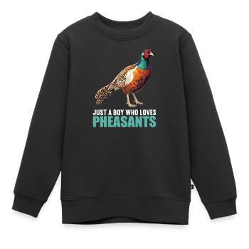 Fasane Fasan - Kinder Premium Organic Sweatshirt - Schwarz - Vorne - AI Model Kid Female (0cm)