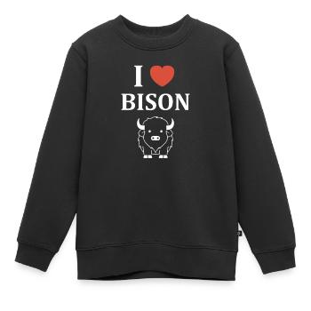 Bison - Kinder Premium Organic Sweatshirt - Schwarz - Vorne - AI Model Kid Female (0cm)
