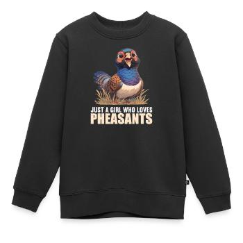 Fasane Fasan - Kinder Premium Organic Sweatshirt - Schwarz - Vorne - AI Model Kid Female (0cm)