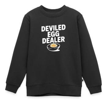 Teuflischer Eierhändler - Kinder Premium Organic Sweatshirt - Schwarz - Vorne - AI Model Kid Female (0cm)