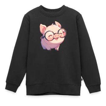 Cochon Cochon - Sweat Premium enfant bio - noir - Devant - AI Model Kid Female (0cm)