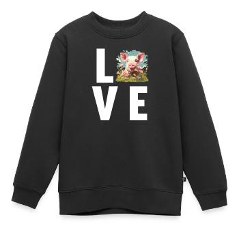 Cochon Cochon - Sweat Premium enfant bio - noir - Devant - AI Model Kid Female (0cm)