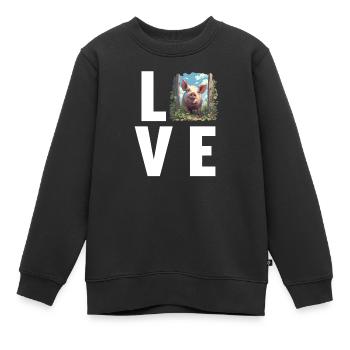 Cochon Cochon - Sweat Premium enfant bio - noir - Devant - AI Model Kid Female (0cm)