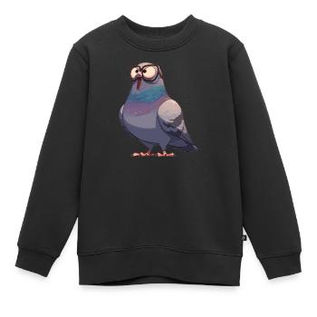 Tauben Taube - Kinder Premium Organic Sweatshirt - Schwarz - Vorne - AI Model Kid Female (0cm)