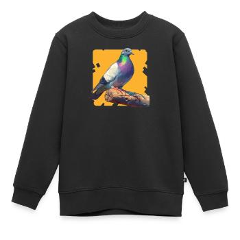 Tauben Taube - Kinder Premium Organic Sweatshirt - Schwarz - Vorne - AI Model Kid Female (0cm)