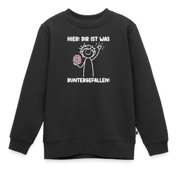 Ici, tu es tombé avec un ton sarcastique - Sweat Premium enfant bio - noir - Devant - AI Model Kid Female (0cm)