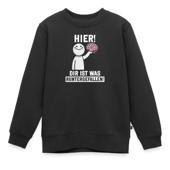 Ici, tu es tombé avec un ton sarcastique - Sweat Premium enfant bio - noir - Devant - AI Model Kid Female (0cm)