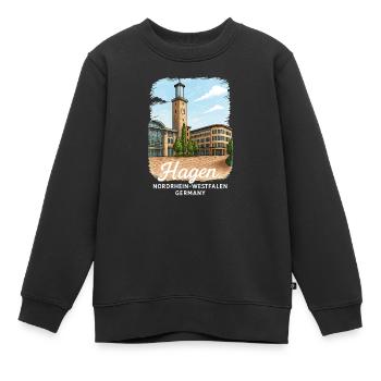 Hagen, Rhénanie-du-Nord-Westphalie - Sweat Premium enfant bio - noir - Devant - AI Model Kid Female (0cm)