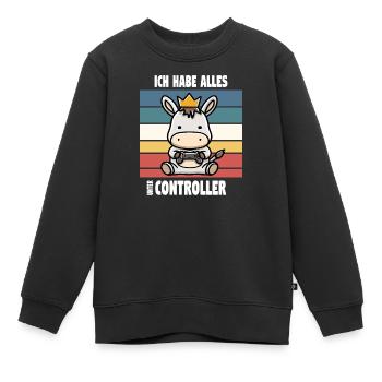 ich habe alles unter controller - Kinder Premium Organic Sweatshirt - Schwarz - Vorne - AI Model Kid Female (0cm)