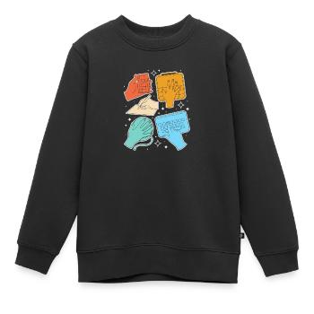 SLP Langue des Signes AAC Communication - Sweat Premium enfant bio - noir - Devant - AI Model Kid Female (0cm)