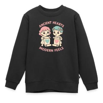 Antike Liebesmythologie Romantik Vintage - Kinder Premium Organic Sweatshirt - Schwarz - Vorne - AI Model Kid Female (0cm)