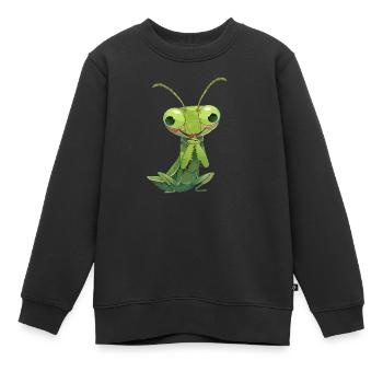 Mantes religieuses Mantes religieuses - Sweat Premium enfant bio - noir - Devant - AI Model Kid Female (0cm)