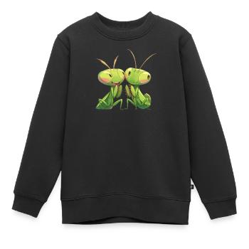 Mantes religieuses Mantes religieuses - Sweat Premium enfant bio - noir - Devant - AI Model Kid Female (0cm)