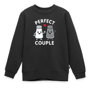Dessin animé Parfait Couple Sel et Poivre - Sweat Premium enfant bio - noir - Devant - AI Model Kid Female (0cm)