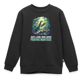 Mantes religieuses Mantes religieuses - Sweat Premium enfant bio - noir - Devant - AI Model Kid Female (0cm)