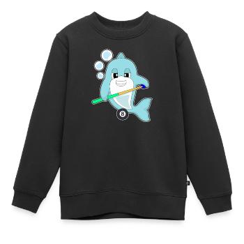 Dolphin Billiard Cue Sport - Sweat Premium enfant bio - noir - Devant - AI Model Kid Female (0cm)