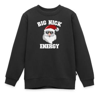 Père Noël, Joyeux Noël, Big Nick-E - Sweat Premium enfant bio - noir - Devant - AI Model Kid Female (0cm)