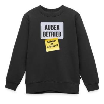 Out of order technician informs sloth office - Kids Premium Organic Sweatshirt - black - Front - AI Model Kid Female (0cm)