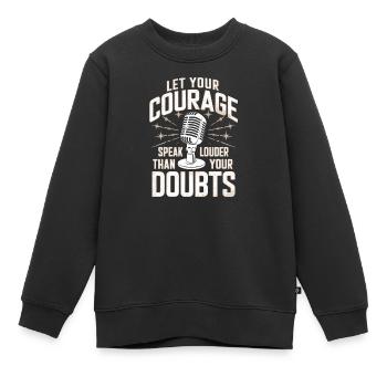 Poésie Slam Speak Loud Slam Poésie - Sweat Premium enfant bio - noir - Devant - AI Model Kid Female (0cm)